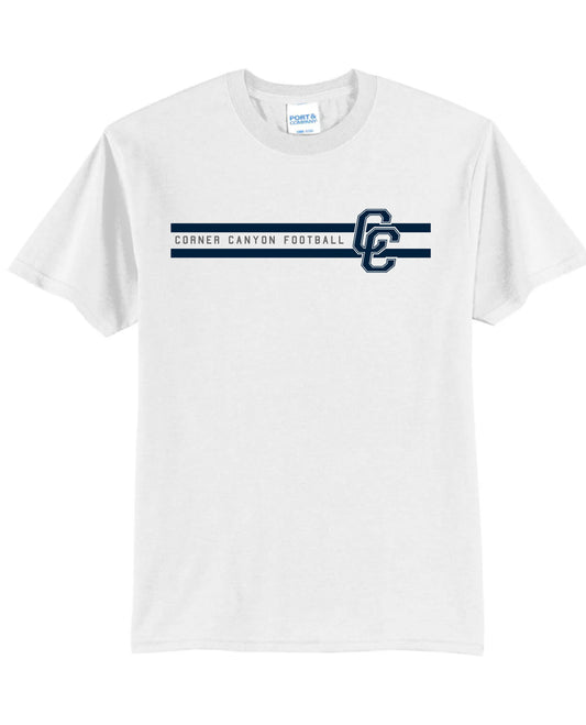 Unisex Fit White Tee With Stripe Logo