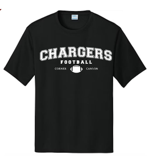 Unisex Black Chargers Football Tee